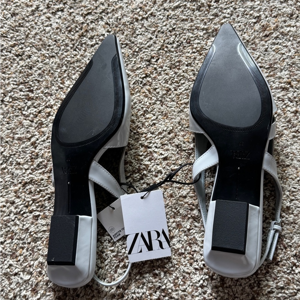 Zara Women's Gray Slingback Flats - Picture 5 of 9